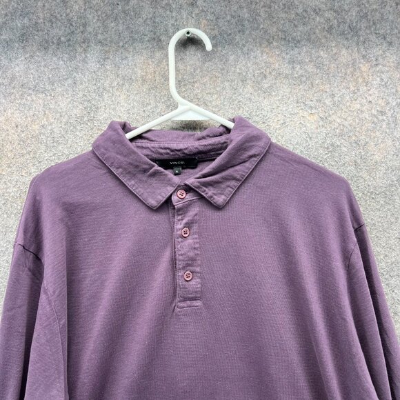 Vince Polo Shirt Mens XL Purple Long Sleeve USA Cotton Casual Extra Large - Picture 5 of 10